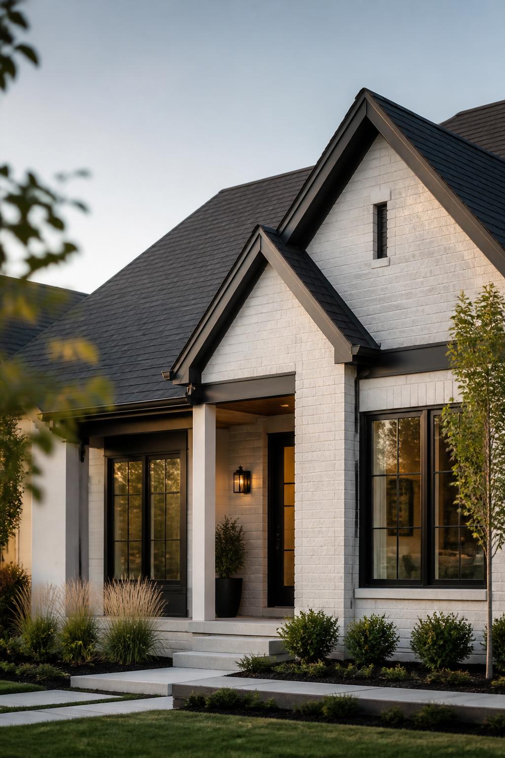 Modern home exterior with a clean, well-maintained roofline.